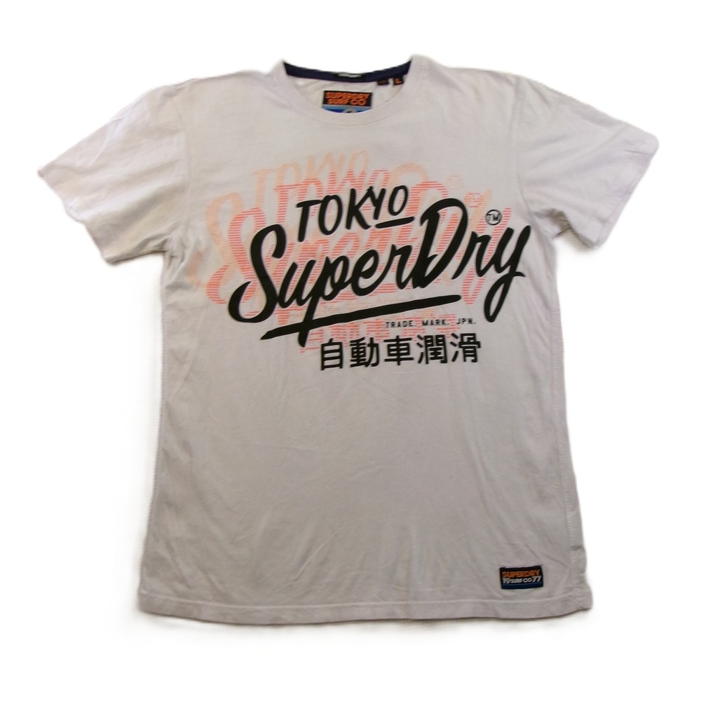Superdry‎ T-Shirt Mens Large White Tokyo Surf Co Oversized M10995NT